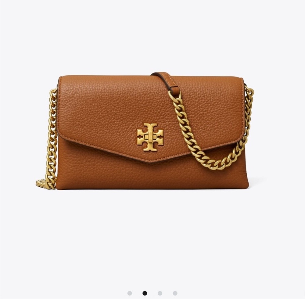Tory Burch Kira Pebble Leather Wallet on a Chain